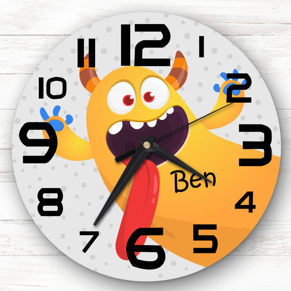 Funny Yellow Tongue Monster Custom Gift Personalised Clock