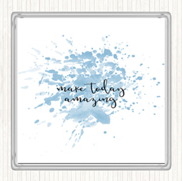 Blue White Make Today Amazing Inspirational Quote Coaster