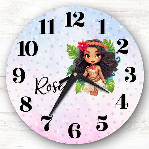 Disney Princes Moana Girls Room Custom Gift Personalised Clock