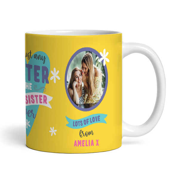 The Best Ever Sister Gift Photo Yellow Tea Coffee Personalised Mug