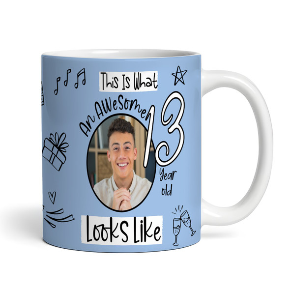 13th Birthday Gift For Boys Circle Photo Tea Coffee Cup Personalised Mug