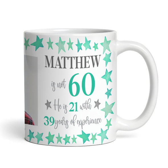 60th Birthday Gift For Him Green Star Photo Tea Coffee Cup Personalised Mug