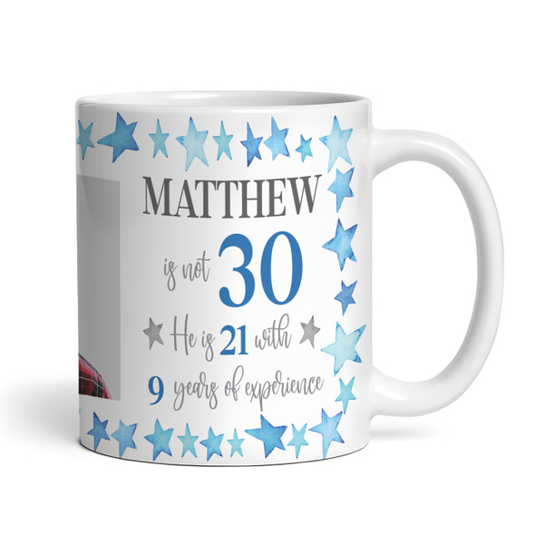 30th Birthday Gift For Him Blue Star Photo Tea Coffee Cup Personalised Mug