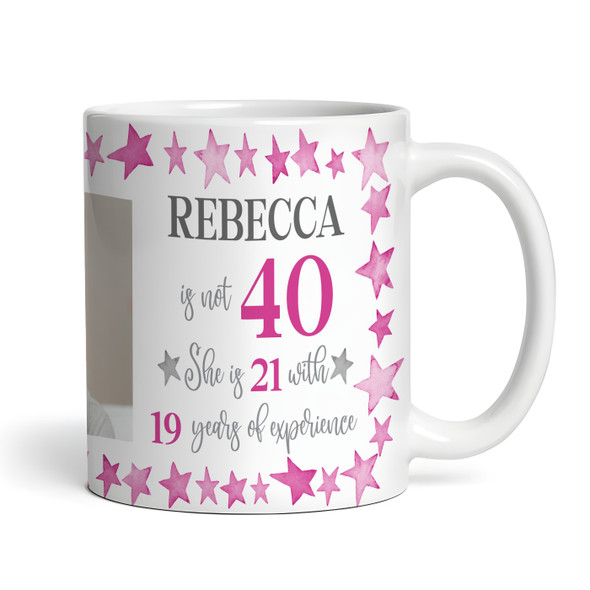 40th Birthday Gift For Her Pink Star Photo Tea Coffee Cup Personalised Mug