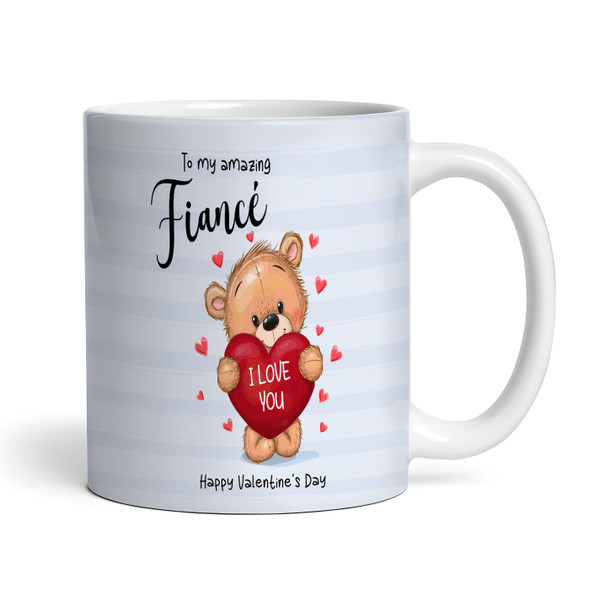 Gift For Fiancé Blue Teddy Bear Valentine's Day Gift Personalised Mug