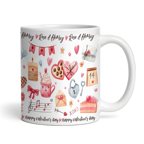 Watercolour Valentines Gift Elements Personalised Mug