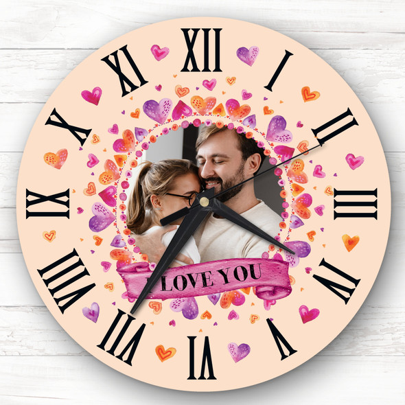 I Love You Bright Romantic Valentine's Day Gift Anniversary Personalised Clock