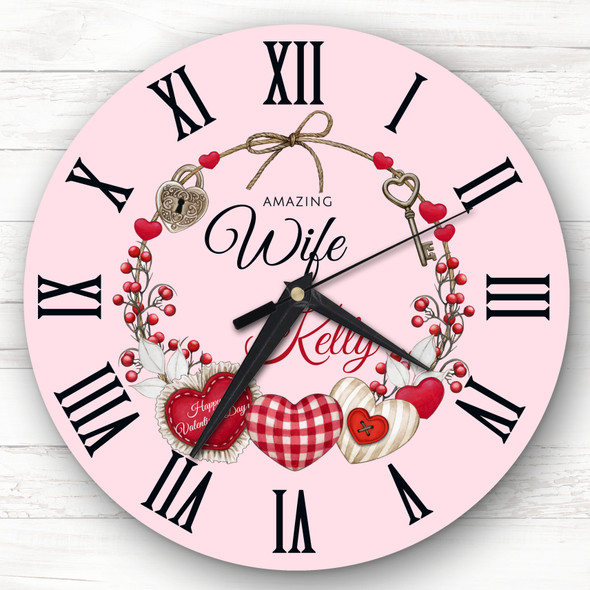 Wife Love Lock Anniversary Birthday Valentine's Day Gift Personalised Clock