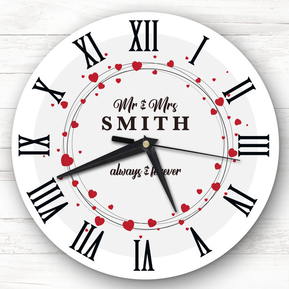 s Always & Forever Anniversary Birthday Valentine's Gift Personalised Clock