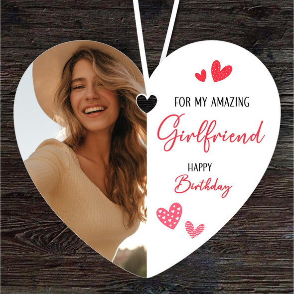 Amazing Girlfriend Hearts Photo Birthday Gift Heart Personalised Ornament