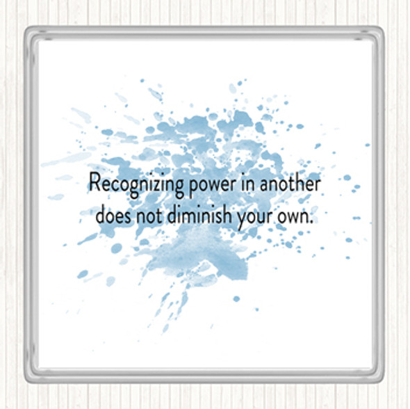 Blue White Power In Another Inspirational Quote Coaster