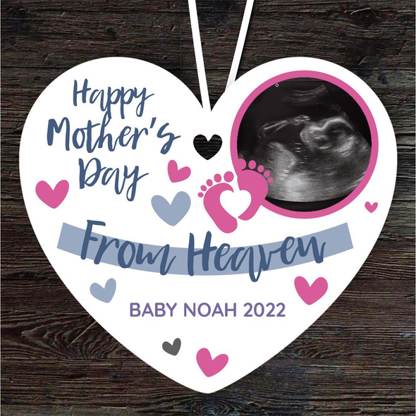 Mother's Day From Heaven Baby Child Loss Photo Memorial Keepsake Heart Ornament