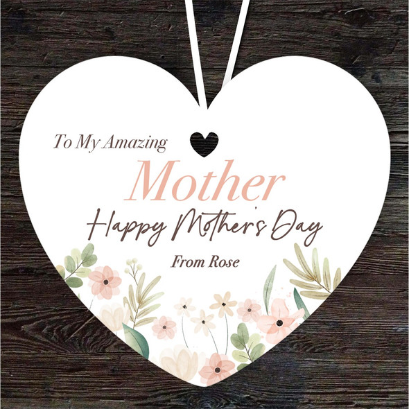 Amazing Mother Floral Mother's Day Gift Heart Personalised Hanging Ornament