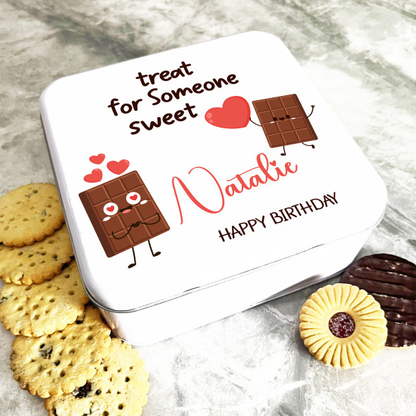 Square For Someone Sweet Birthday Gift Personalised Treat Tin