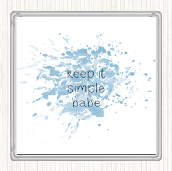 Blue White Simple Babe Inspirational Quote Coaster