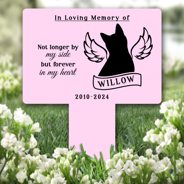 Wings Cat Pet Pink Remembrance Garden Plaque Grave Marker Memorial Stake