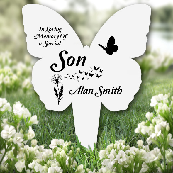 Butterfly Son Remembrance Grave Garden Plaque Memorial Stake