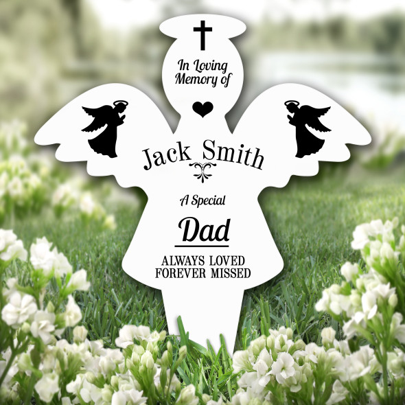 Angel Dad Praying Remembrance Garden Plaque Grave Personalised Memorial Stake