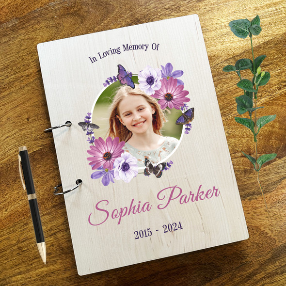 Butterflies Photo Childrens Sympathy Loving Memory Funeral Condolence Guest Book