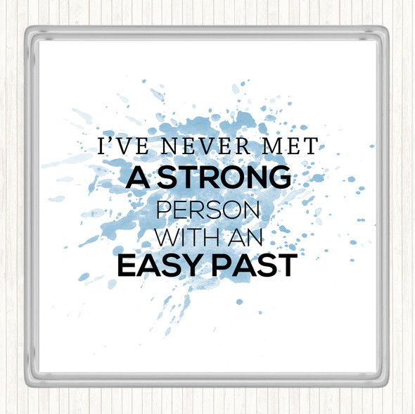 Blue White Strong Person Inspirational Quote Coaster