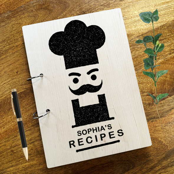 Wood Cooking Chef Scrapbook Notes List Baking Cook Recipe Keeper Book