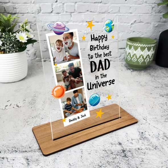 Birthday Gift Universe Planets Photo Personalised Acrylic Plaque