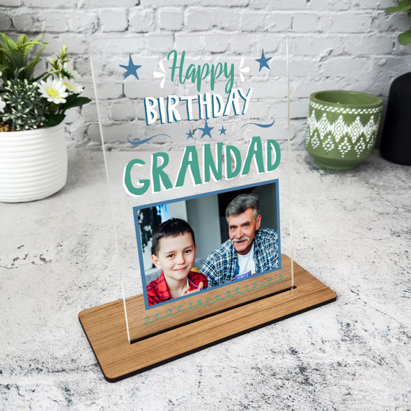 Grandad Birthday Gift Photo Star Personalised Acrylic Plaque