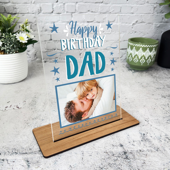 Dad Birthday Gift Photo Star Personalised Acrylic Plaque