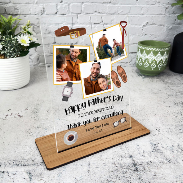 Fathers Day Gift Best Dad Accessories Hanging Photos Personalised Acrylic Plaque