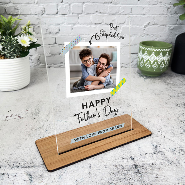 Stepdad Fathers Day Gift Best Stepdad Photo Personalised Acrylic Plaque