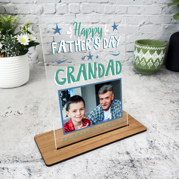 Grandad Father's Day Gift Photo Star Personalised Acrylic Plaque