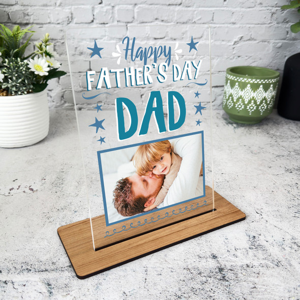 Dad Father's Day Gift Photo Star Personalised Acrylic Plaque