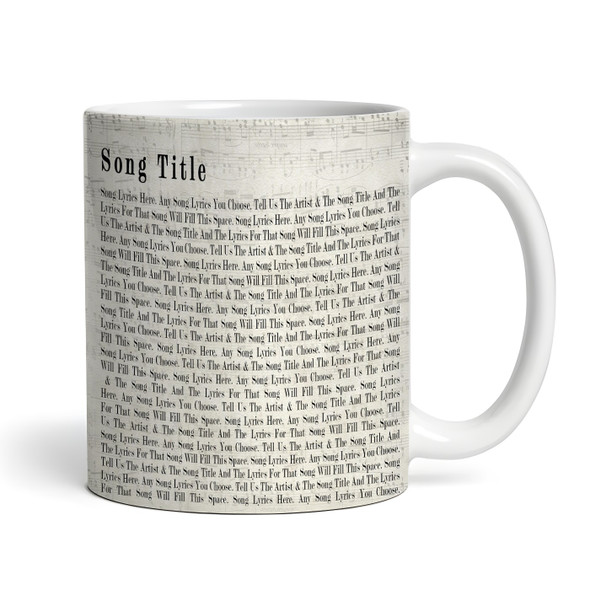 Script Bottom Script Heart Any Song Lyrics Custom Music Gift Personalised Mug