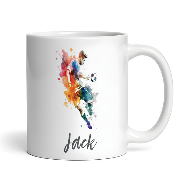 Footballer Soccer Gift Paint Photo Coffee Tea Cup Personalised Mug