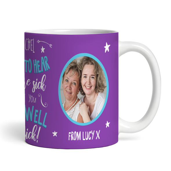 Get Well Soon Gift Purple Photo Coffee Tea Cup Personalised Mug