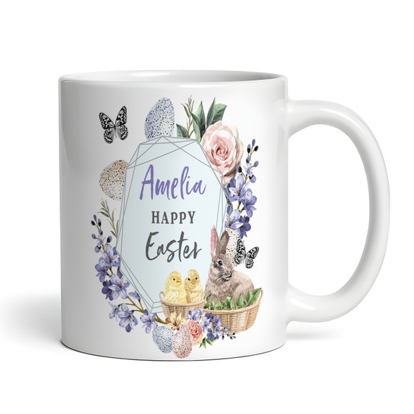 Happy Easter Gift Purple Frame Photo Coffee Tea Cup Personalised Mug