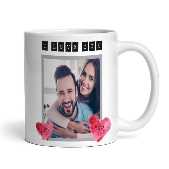 I Love You Initials Year Romantic Gift Photo Coffee Tea Cup Personalised Mug