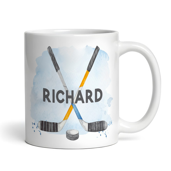 Ice Hockey Gift Sticks Puck Coffee Tea Cup Personalised Mug
