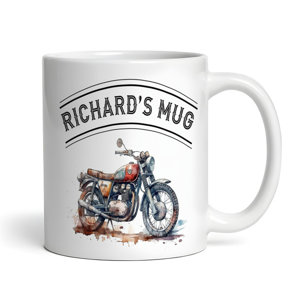 Motorbike Gift Lines Coffee Tea Cup Personalised Mug