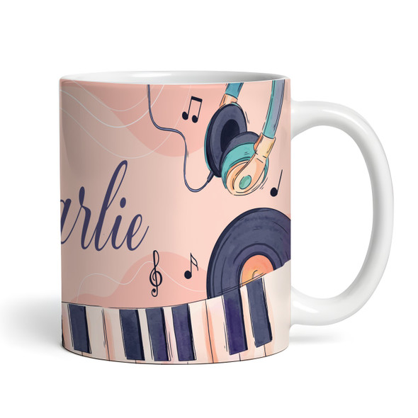 Music Singer Gift Pink Peach Coffee Tea Cup Personalised Mug