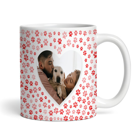 Paw Print Photo Heart Red Pet Lover Gift Coffee Tea Cup Personalised Mug