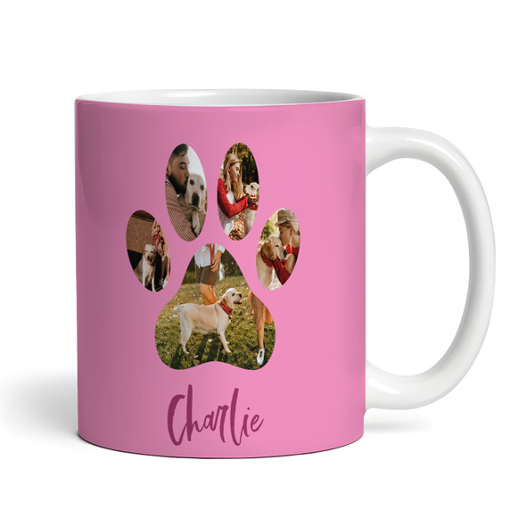 Pet Cat Dog Lover Gift Paw Print Photo Pink Coffee Tea Cup Personalised Mug
