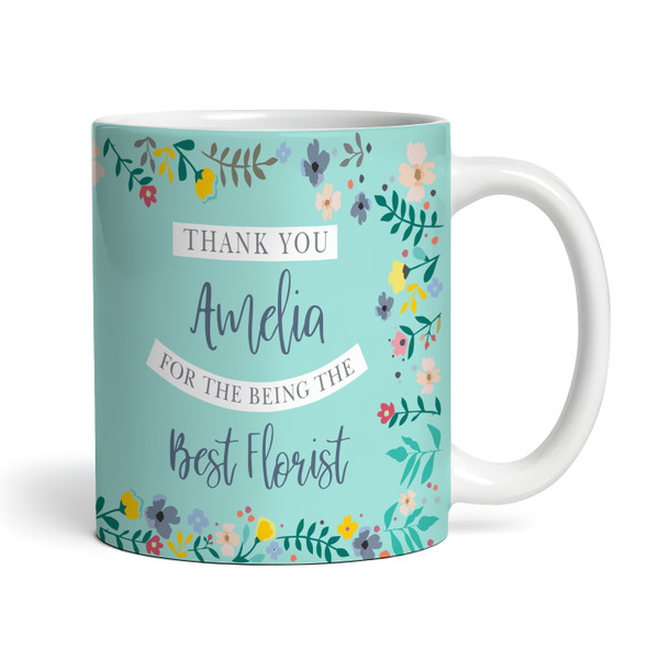 Thank You Gift For Florist Flowers Green Photo Coffee Tea Cup Personalised Mug