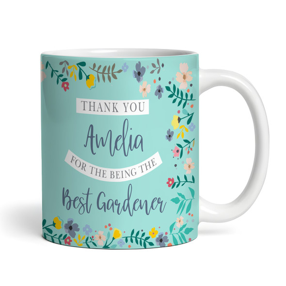 Thank You Gift For Gardener Flowers Green Photo Coffee Tea Cup Personalised Mug