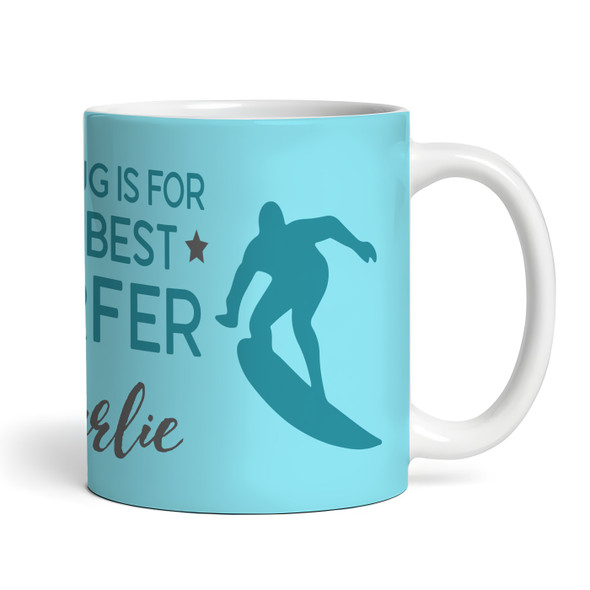 Best Surfer Gift Blue Silhouette Coffee Tea Cup Personalised Mug