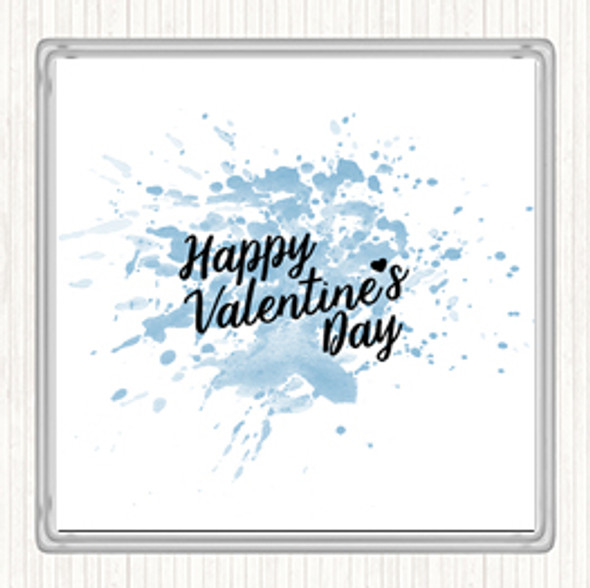 Blue White Valentines Inspirational Quote Coaster