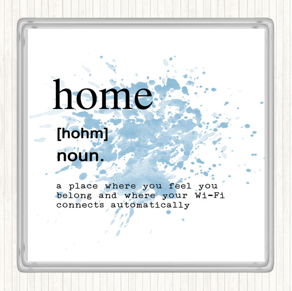 Blue White Word Definition Home Inspirational Quote Coaster