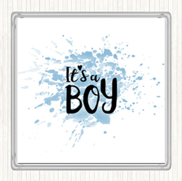 Blue White Boy Inspirational Quote Coaster