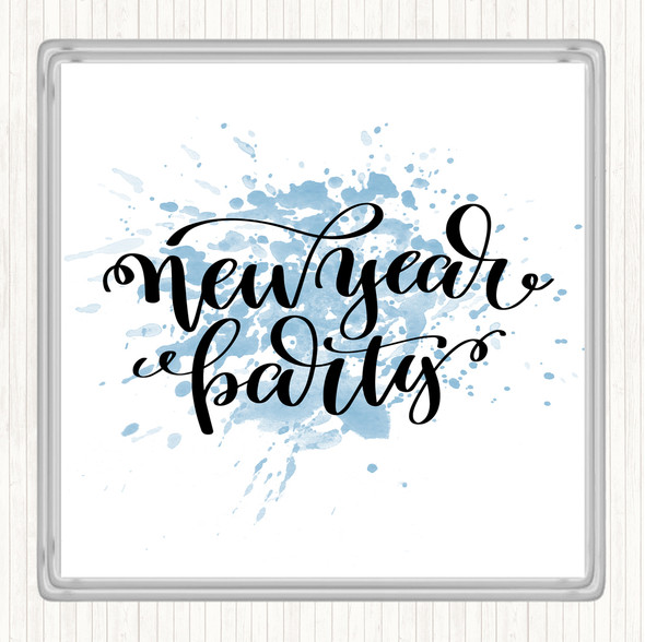 Blue White Christmas New Year Party Inspirational Quote Coaster
