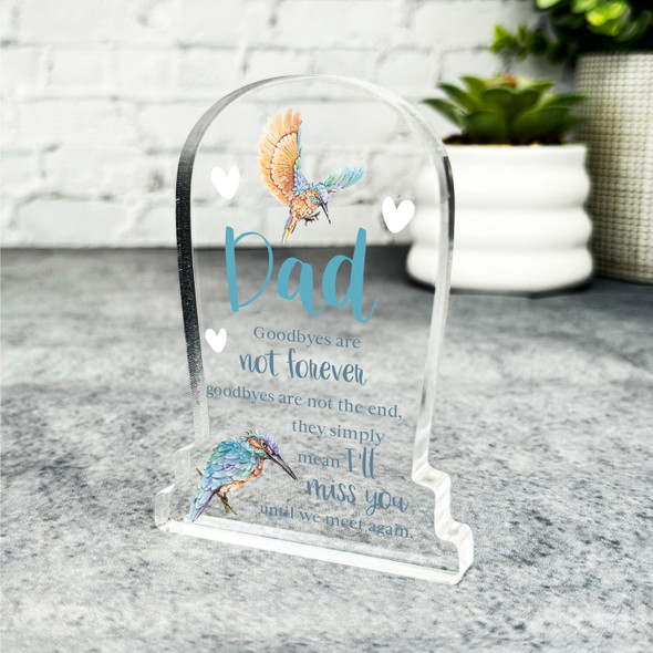 Dad Kingfisher Bird Blue Gravestone Plaque Sympathy Gift Keepsake Memorial Gift